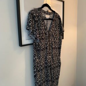 Anthropologie Black and White Patterned Jumpsuit